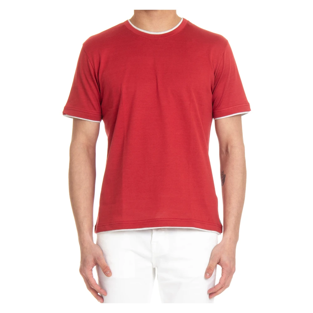 Eleventy T-Shirts Red Heren