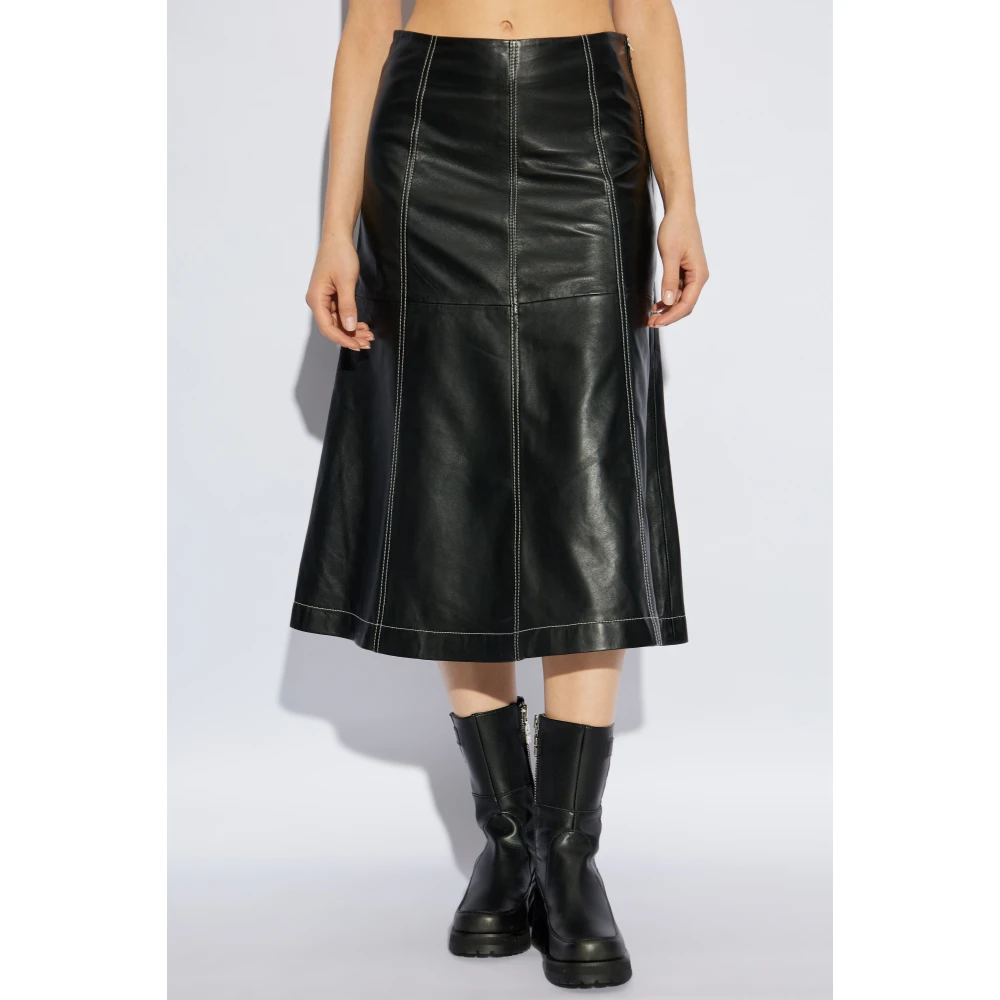 Gestuz Leren rok Black Dames