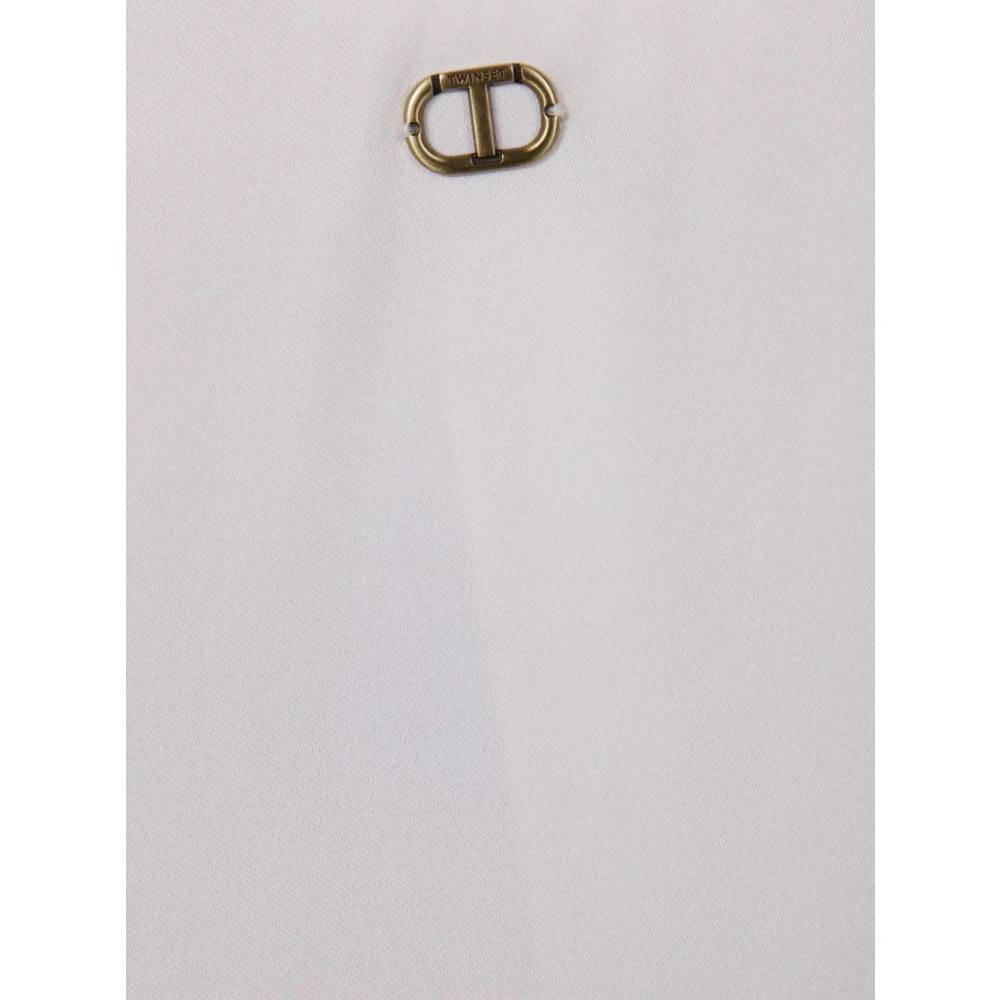 Twinset Beige Logo Top met Brede Bandjes Purple Dames