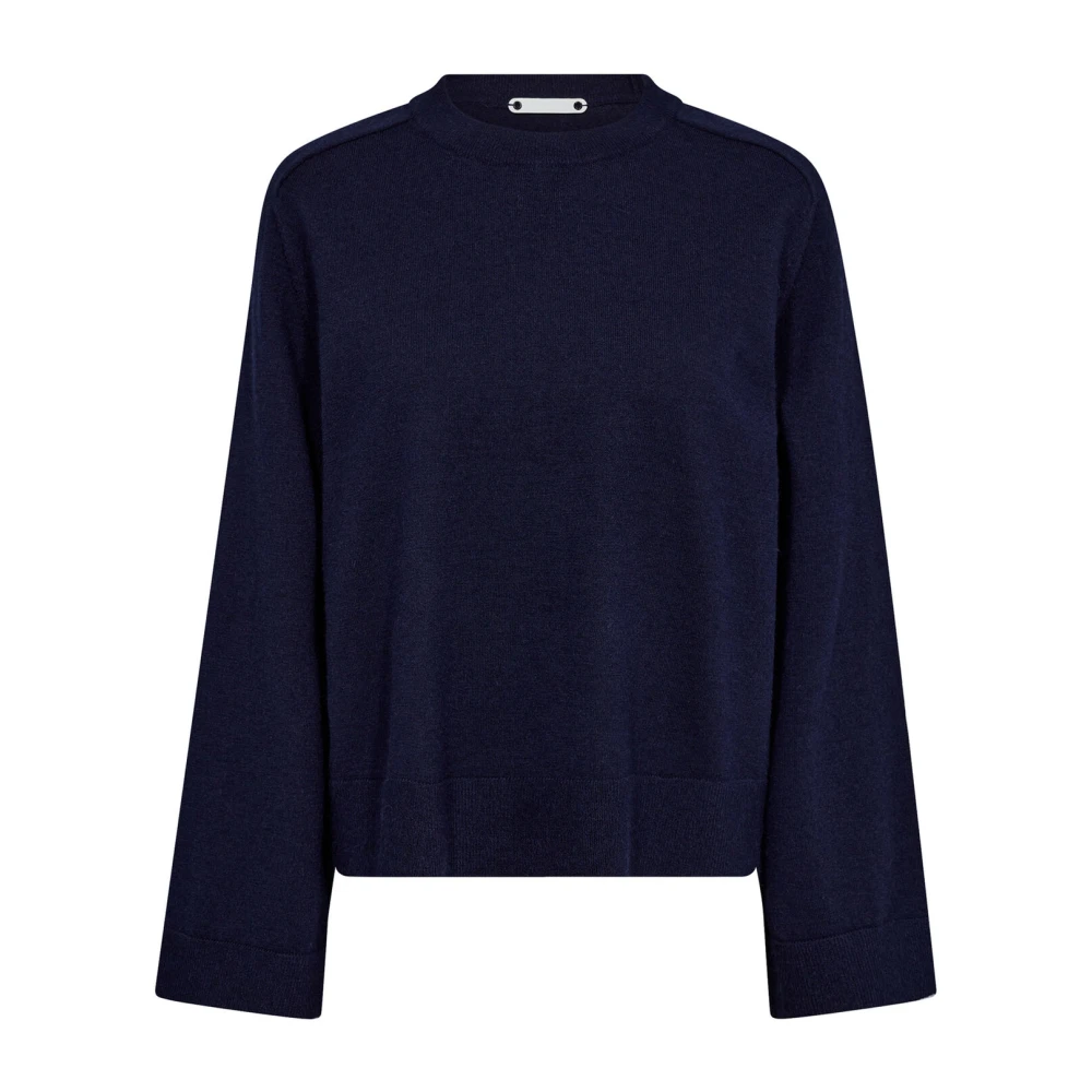 Co'Couture Navy Gebreide Trui Mycc O-Neck Blue Dames