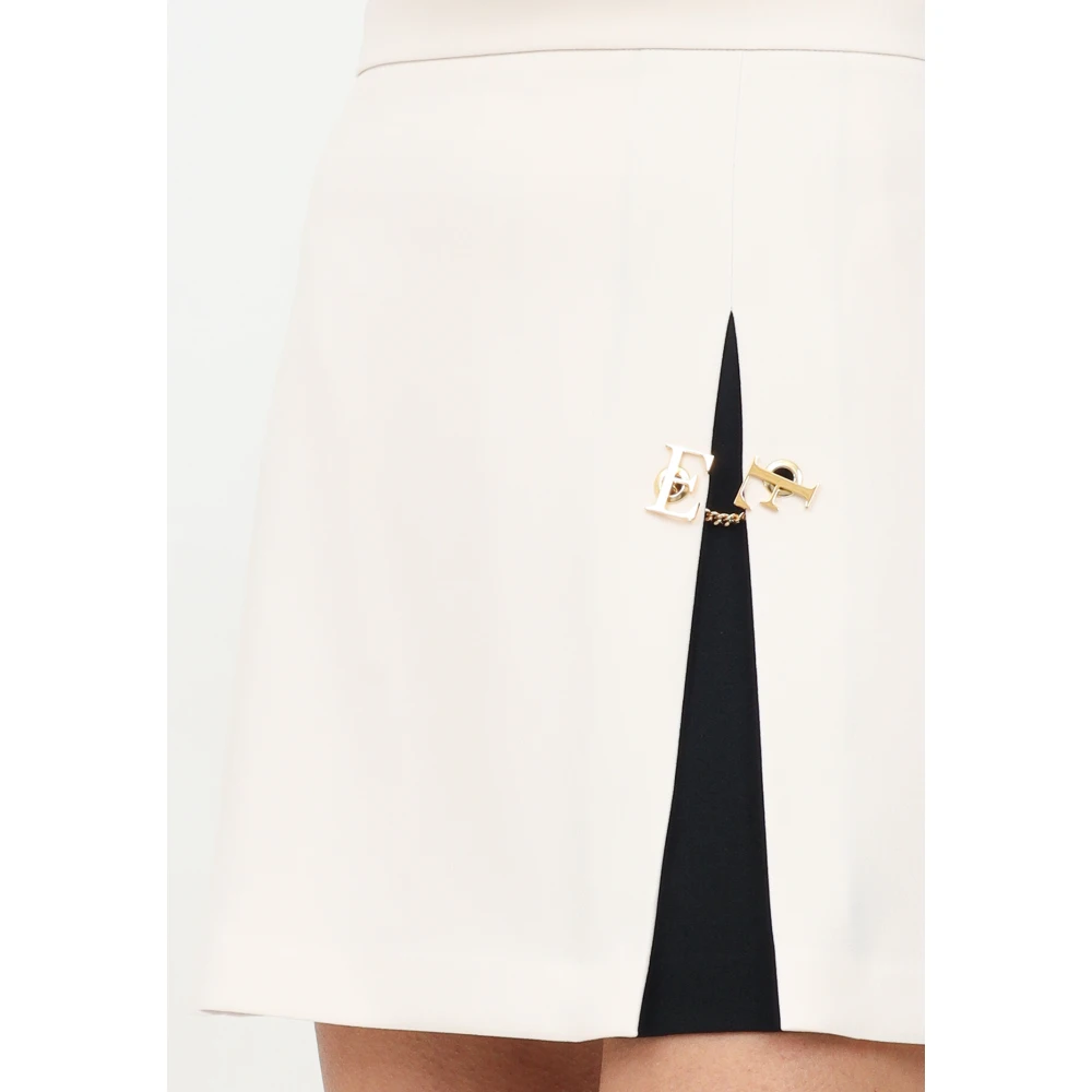Elisabetta Franchi Moderne A-lijn rok met voor split White Dames