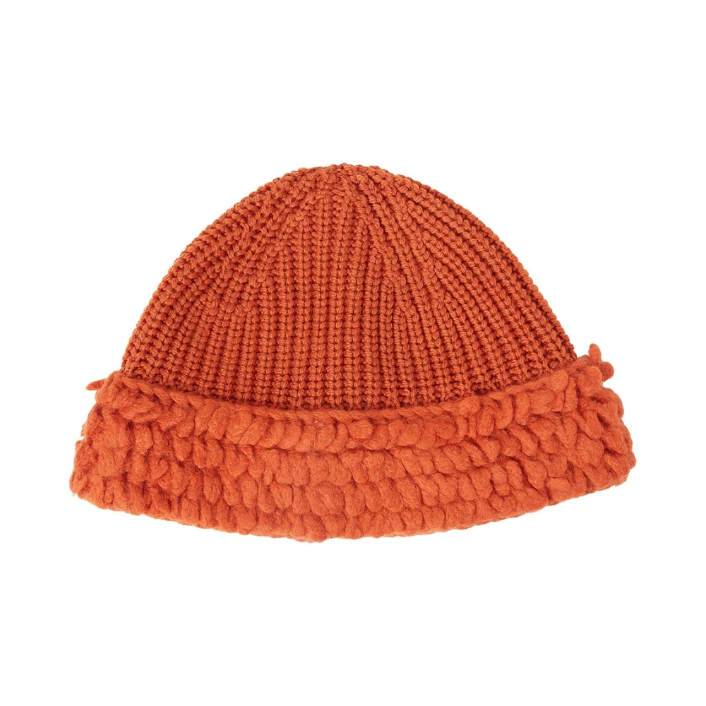 Moncler Handsydd Ull Beanie Mössa Orange, Unisex