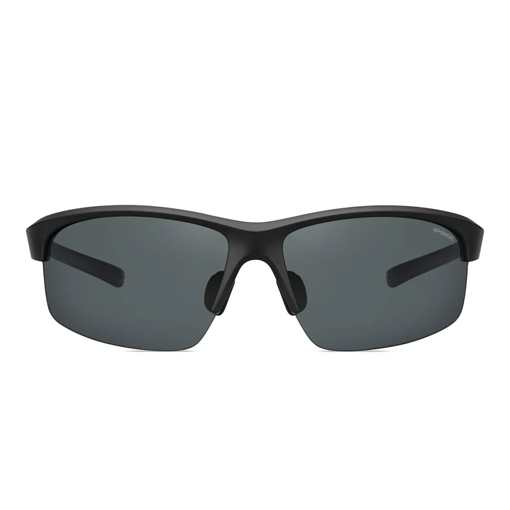 Polaroid Black Sunglasses, Unisex, 68 Mm, Sporty Polarized Sunglasses