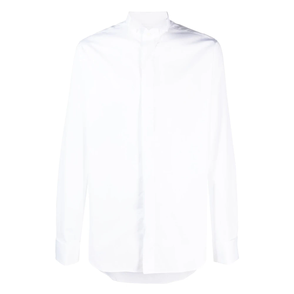 Canali Italiaans Katoenen Overhemd White Heren