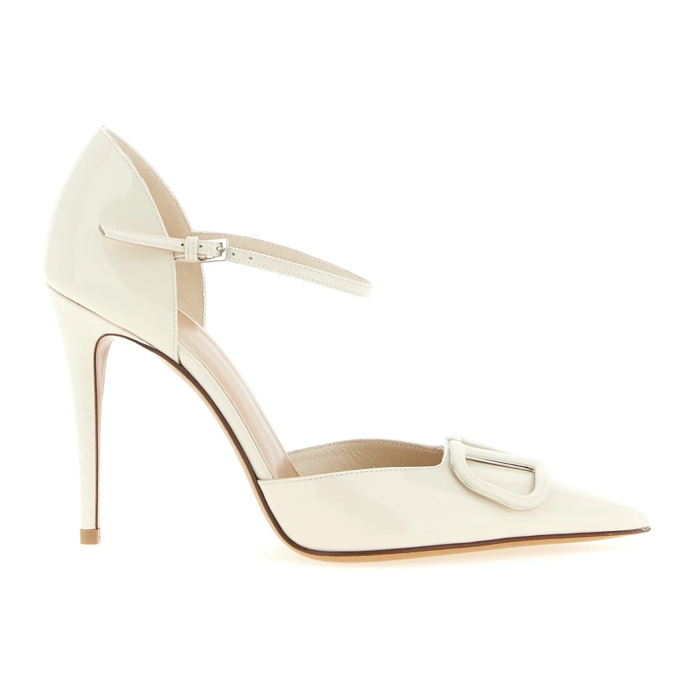 Valentino Garavani Women's White Vlogo Signature D'orsay Patent Leather Pumps 100Mm