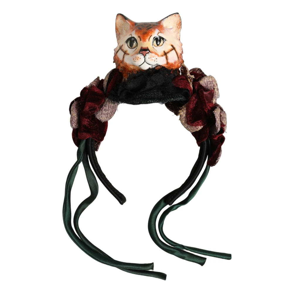 Dolce & Gabbana Velvet Bengal Cat Silk Headband - Female - Accessories - Multicolor - One Size - Accessories