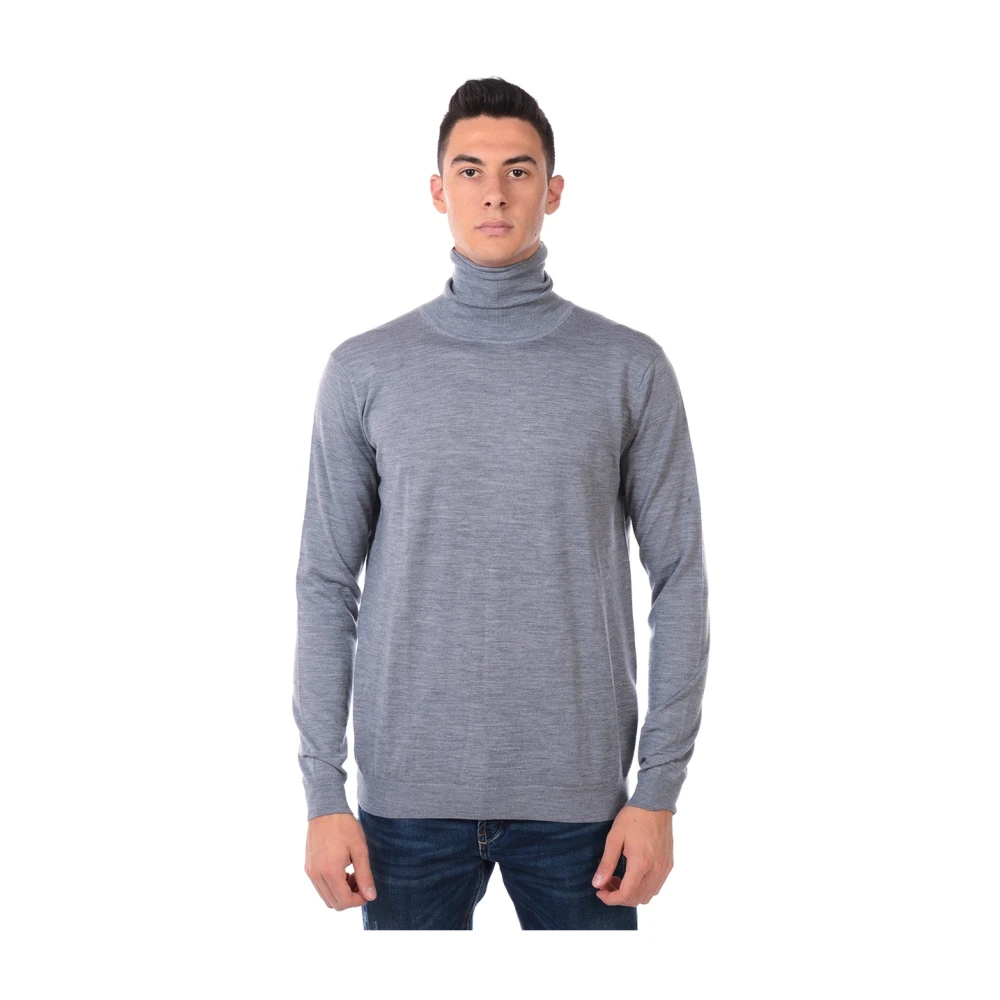 Daniele Alessandrini Klassieke Wol Turtleneck Sweater Pullover Gray Heren