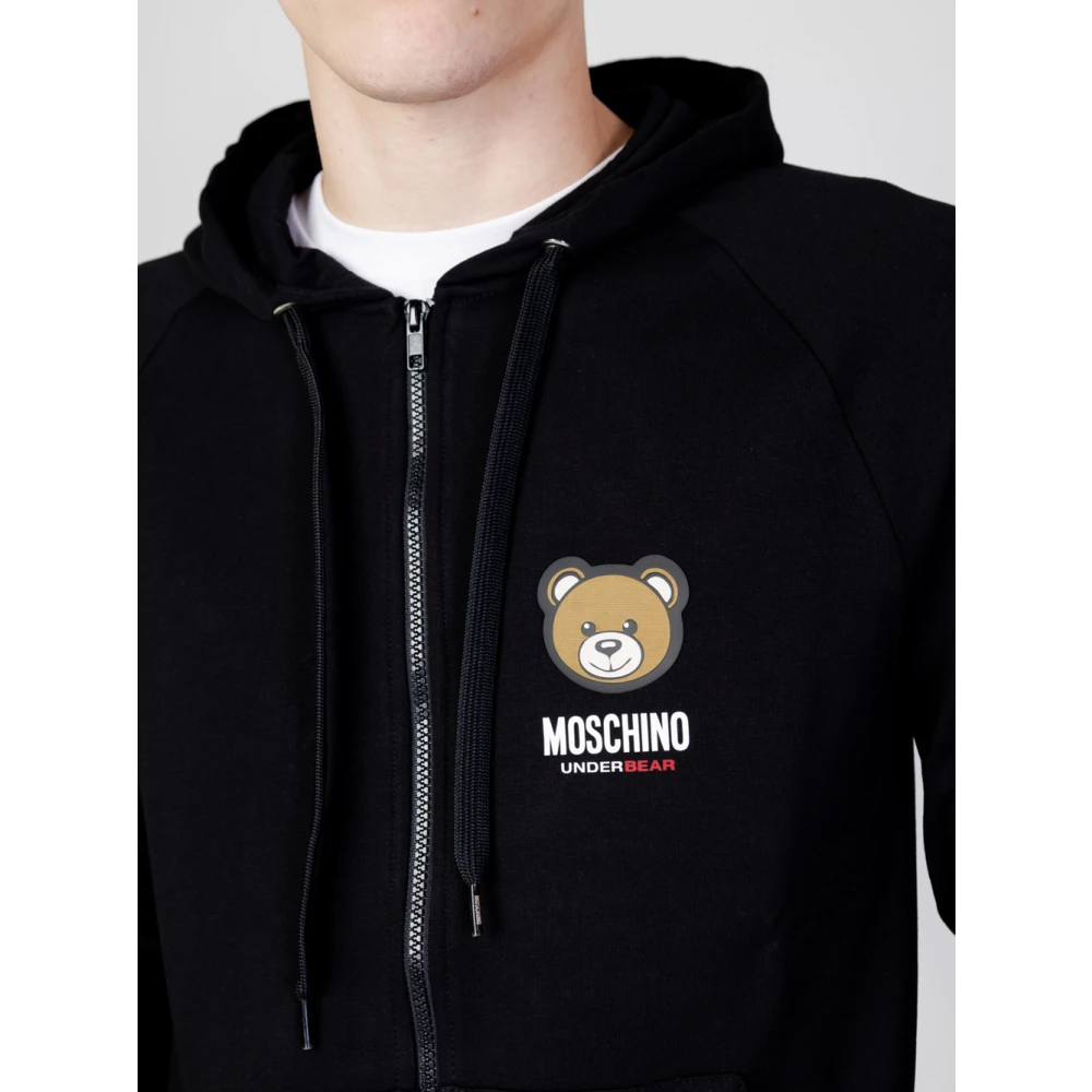 Love Moschino Zwart Zip Sweater Set voor Mannen Black Heren
