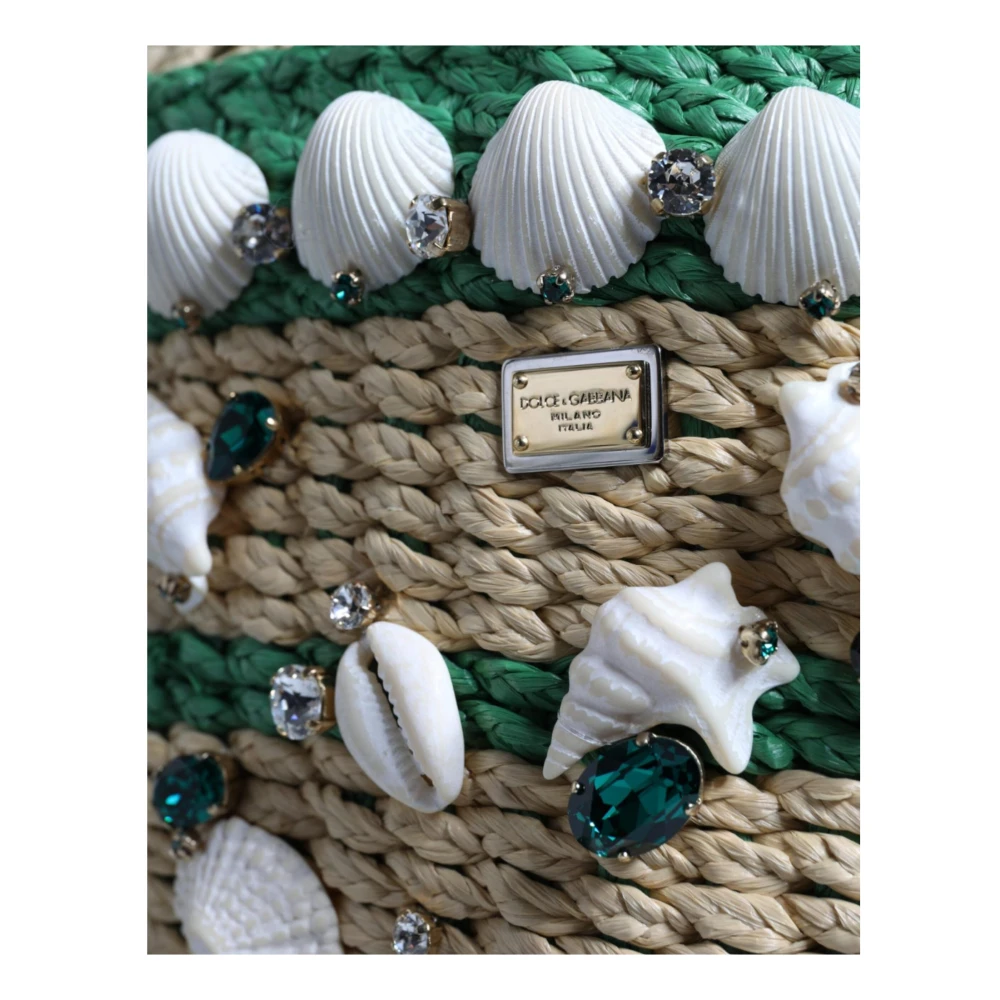 Dolce & Gabbana Kristalversierde emmerzak beige groen Multicolor Dames