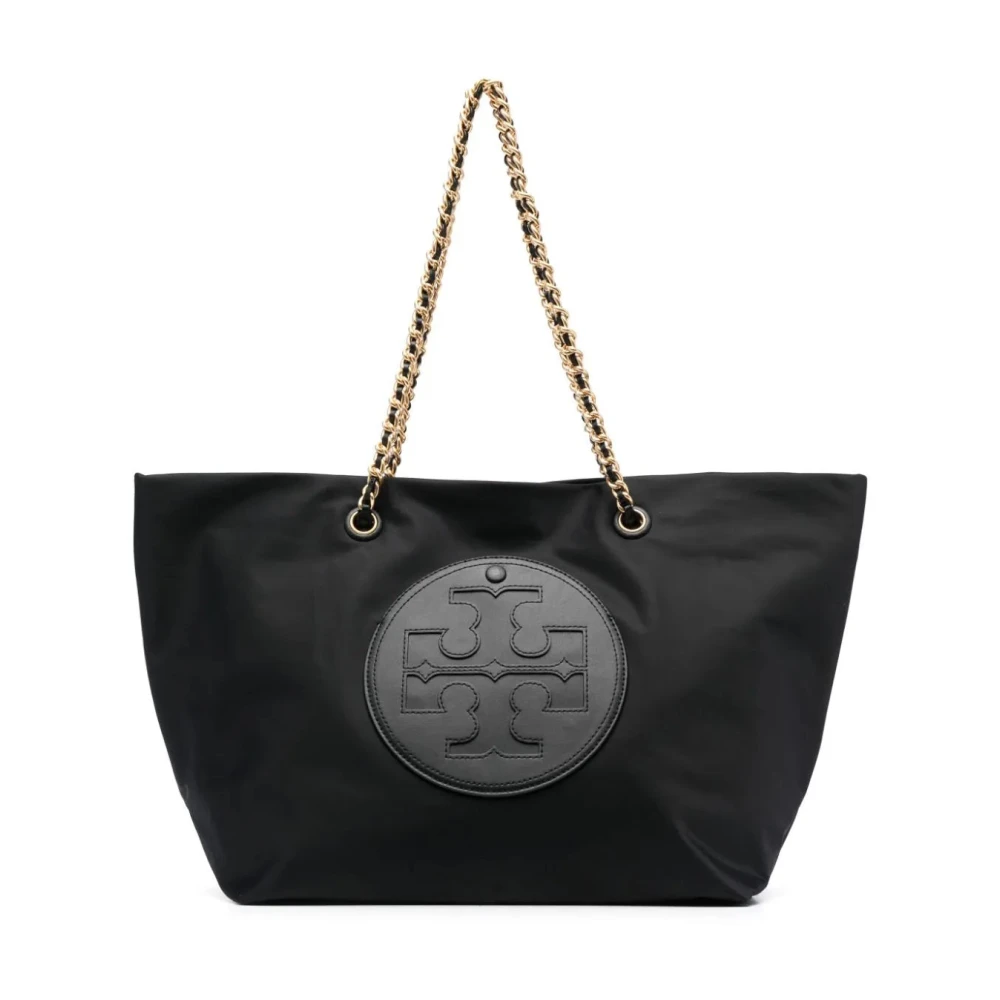 Tory Burch Elegant Svart Nylon Kedja Tote Väska Black, Dam