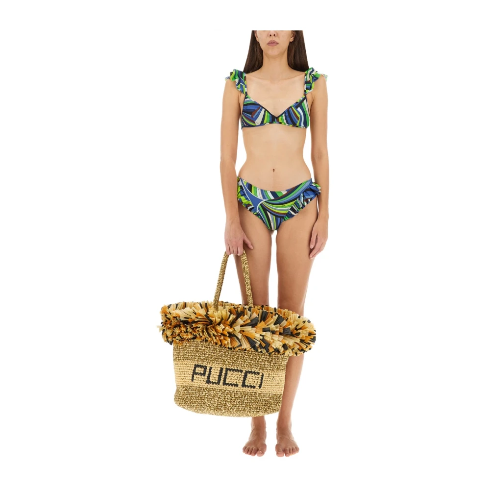 EMILIO PUCCI Gerimpelde Bikini Top Multicolor Dames