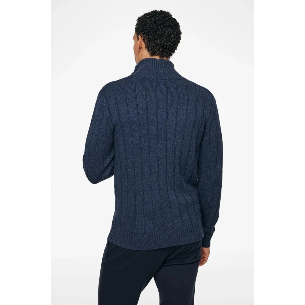 Gentiluomo Klassieke Cardigan Sweater Blue Heren