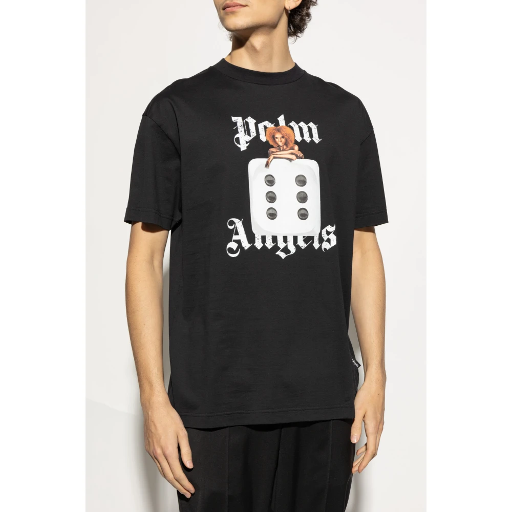 Palm Angels T-shirt met print Black Heren
