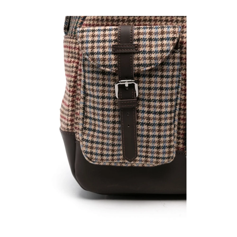 MC2 Saint Barth Pied de Poule Print Bruine Rugzak Brown Heren
