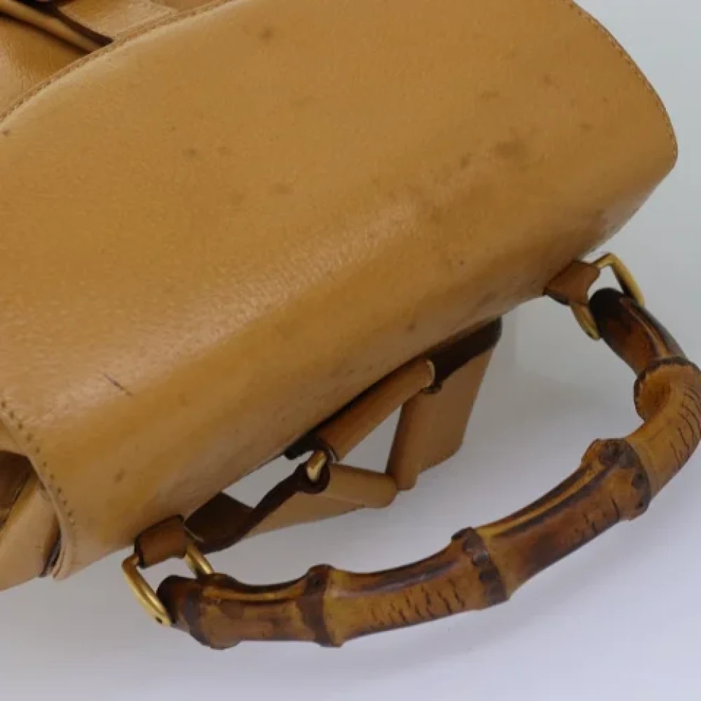Gucci Vintage Pre-owned Leather backpacks Yellow Dames