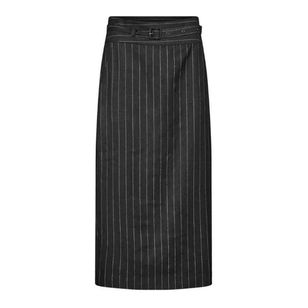 Co'Couture Shimmercc Pin Pencil Skirt met Pinstripe Print Black Dames