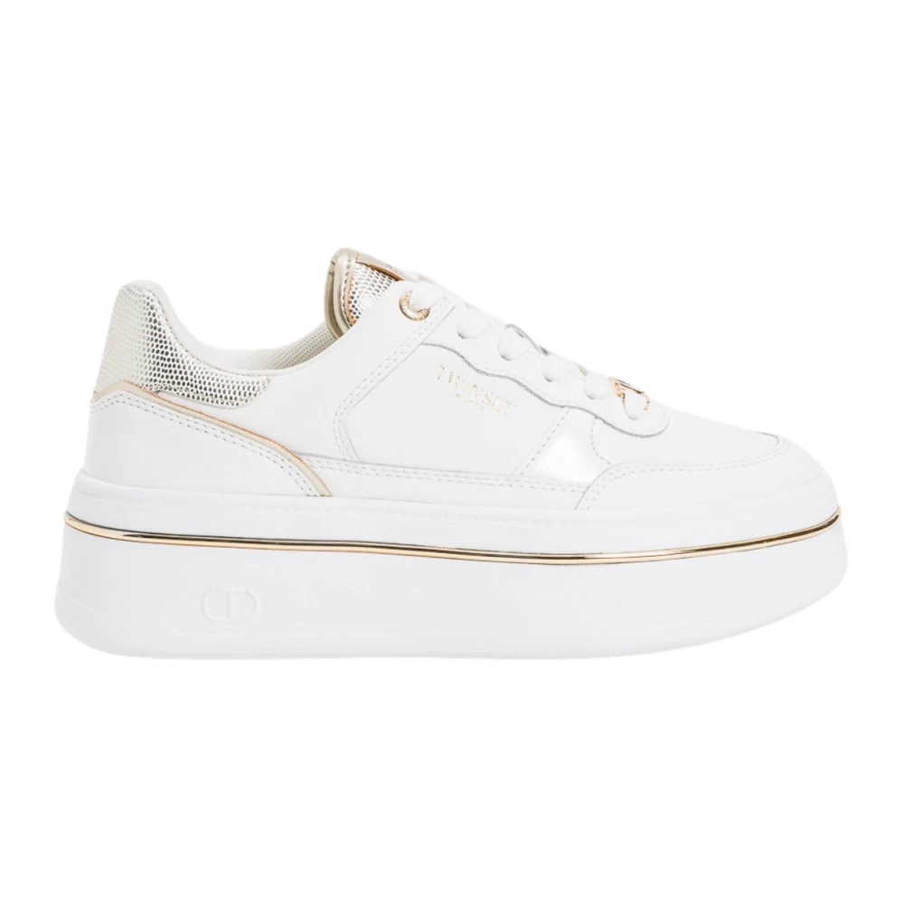Twinset Witte Logo Sneakers Dames Schoenen