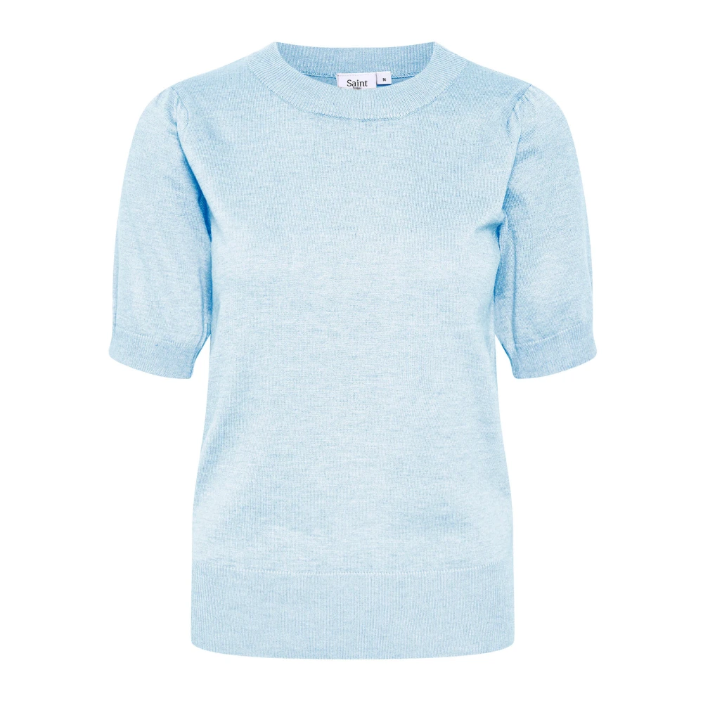 Saint Tropez Heather Melange Gebreide Trui Blue Dames