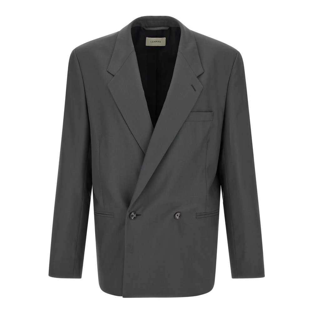 Lemaire Men's Gray Double Breasted Tailored Jacket - Blazers - L - Suits