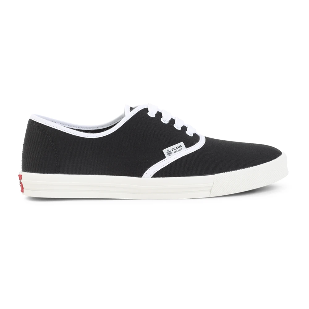 Prada Men's Black Sneakers, 9 Uk, Drill Fabric Trainers