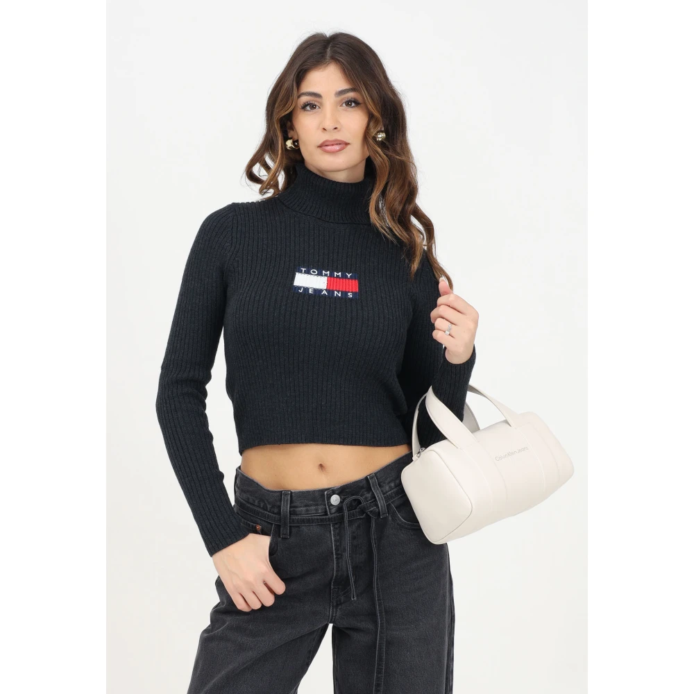 Tommy Jeans Zwarte coltrui Black Dames