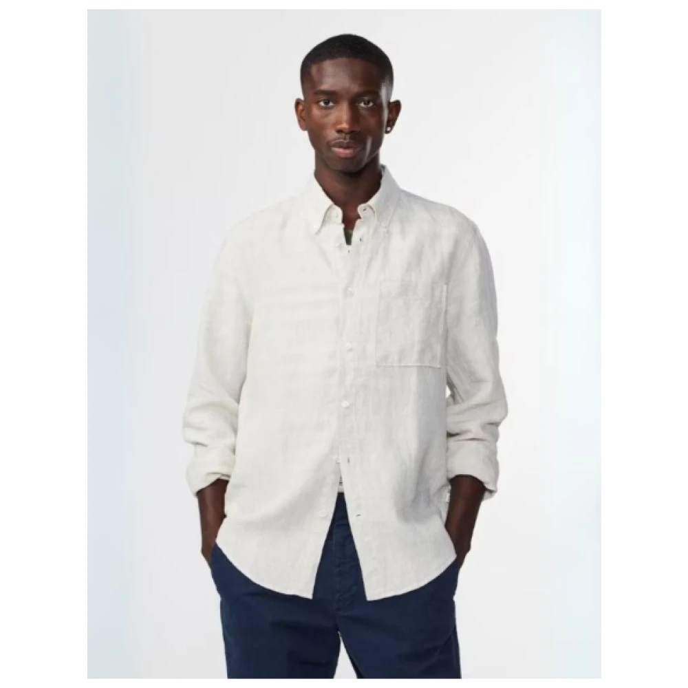 Nn07 Casual Linnen Overhemd White Heren