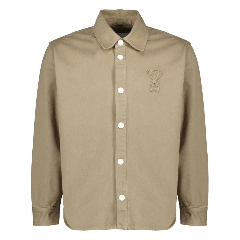 Ami Paris Men's Beige Light Jackets, M, Surchemise En Coton