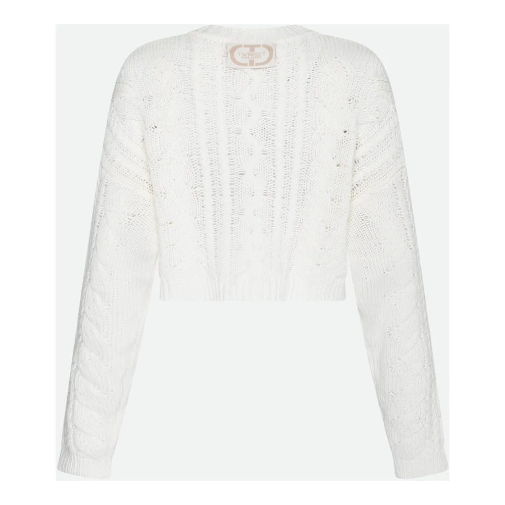 Twinset Witte Gevlochten Vest White Dames