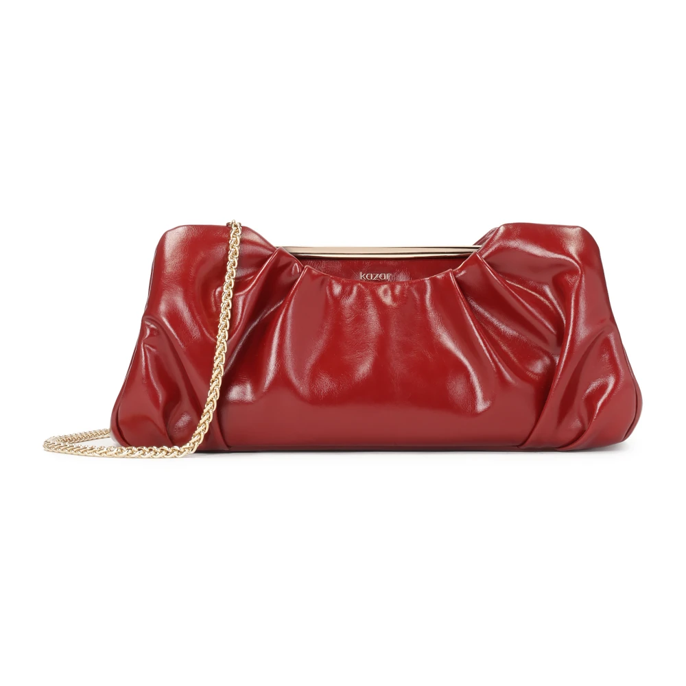Kazar Maroon elegante handtas met een vouw Brown Dames