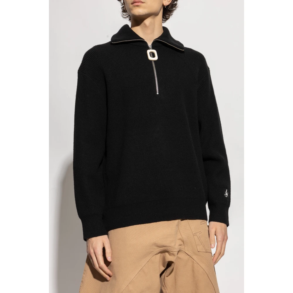 JW Anderson Geribbelde trui Black Heren