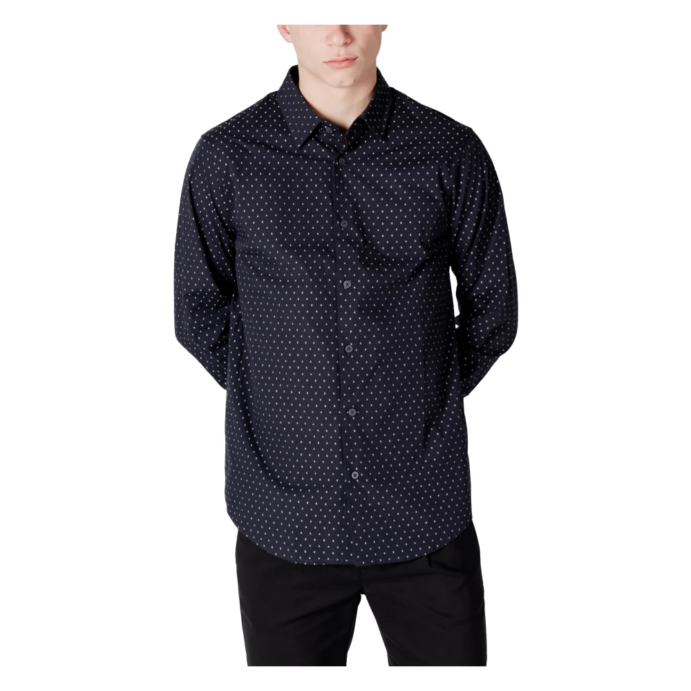 Armani Exchange Elegante herenoverhemd met lange mouwen Blue Heren