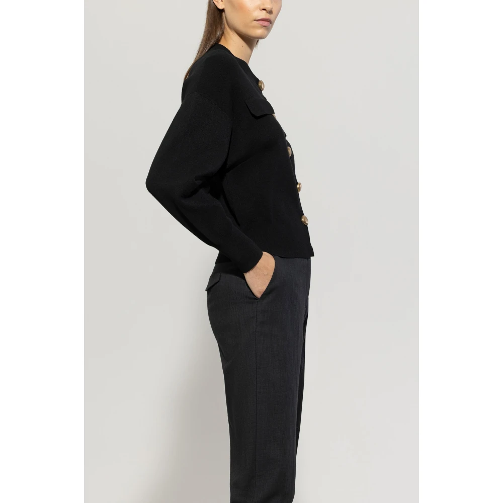 LUISA CERANO Elegante Blouson Style Gebreid Jack Black Dames