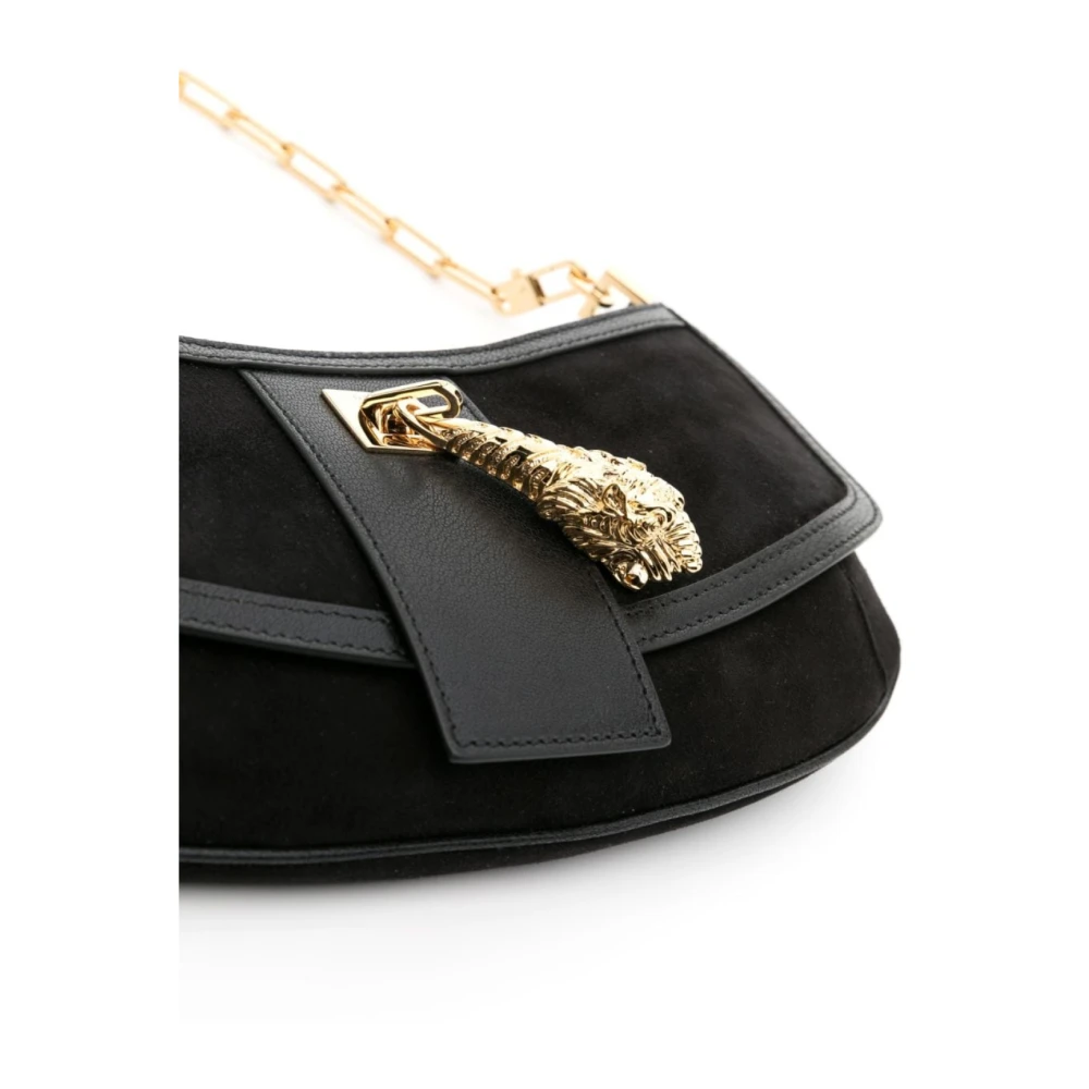 Gucci Schoudertas met Tiger Head Logo Black Dames