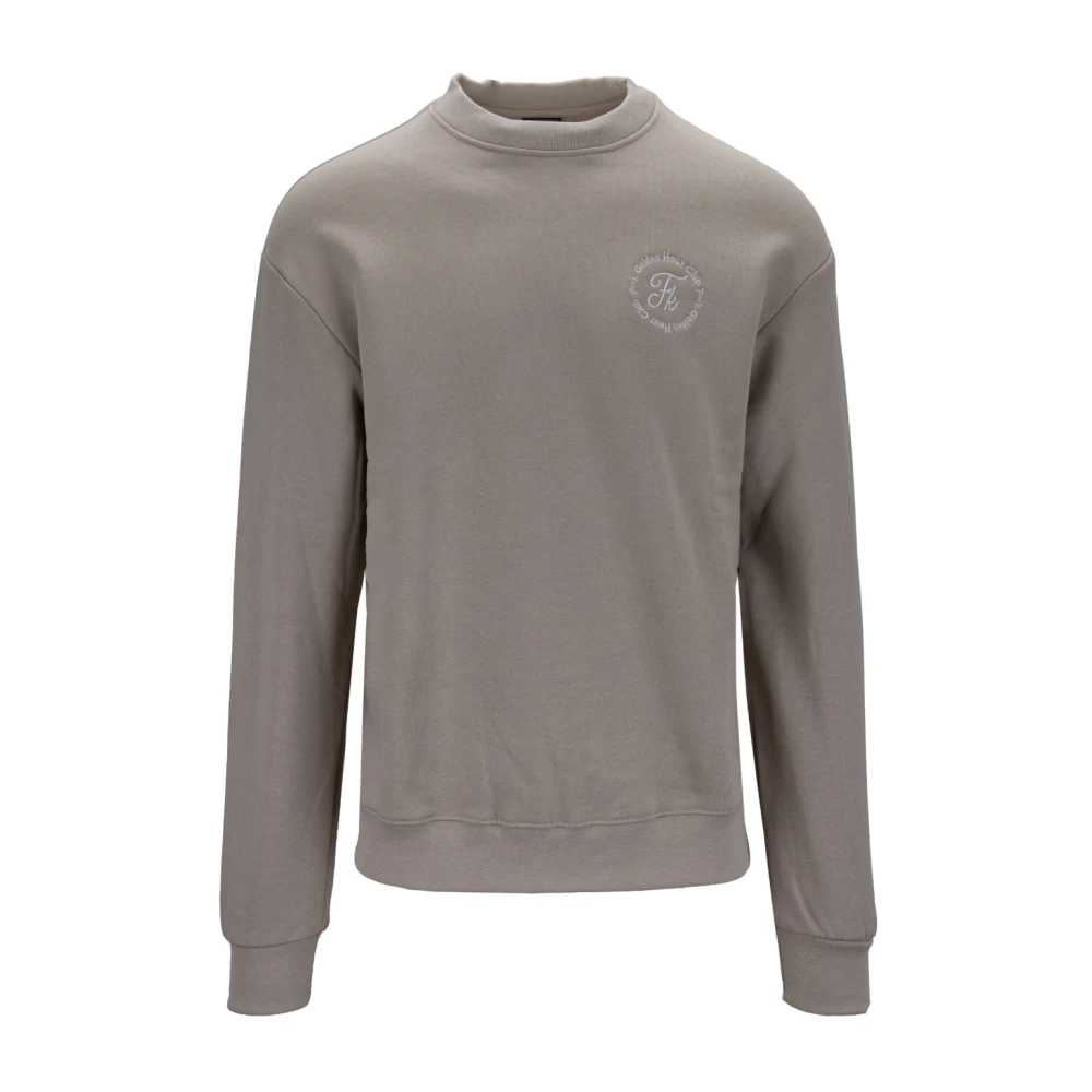 F**k Geborduurde Katoenen Crewneck Sweatshirt Gray Dames