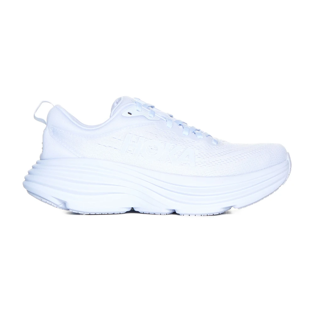 Hvite Stoff Chunky Sole Sneakers