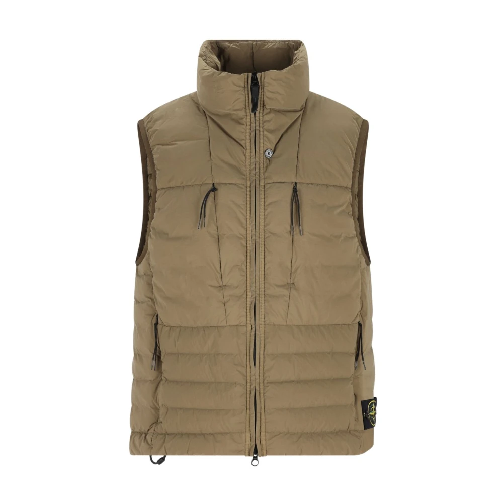 Stone Island Men's Green Waistcoats, S, Knitwear Clothing Ss26