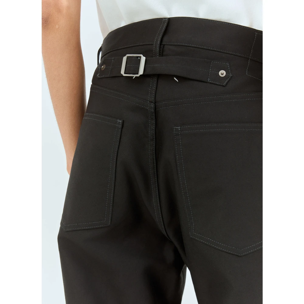 Maison Margiela Coated Denim Straight-Leg Jeans Black Dames