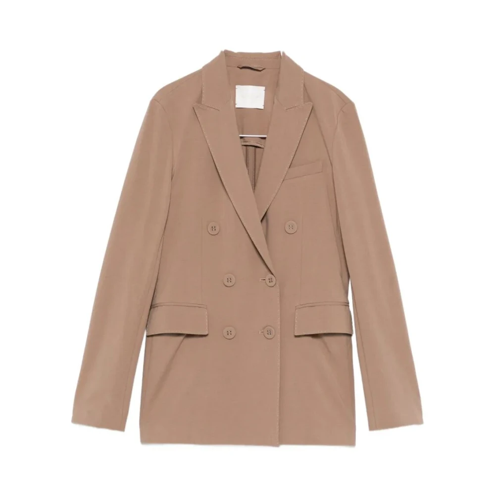 Circolo 1901 Women's Brown Blazers, Xs, Double-Breasted