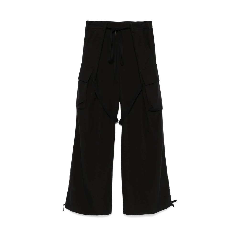 Ann Demeulemeester Zwarte Cargo Stijl Riem Broek Black Heren