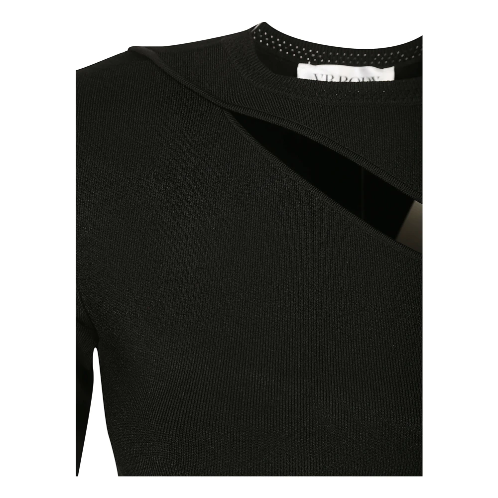 Victoria Beckham Asymmetrische Lange Mouw Jurk Black Dames