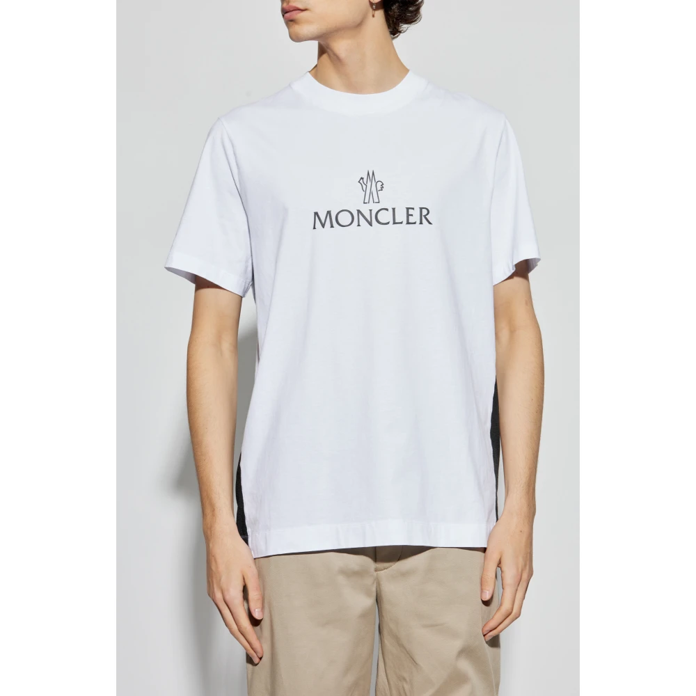 Moncler T-shirt met logo White Heren