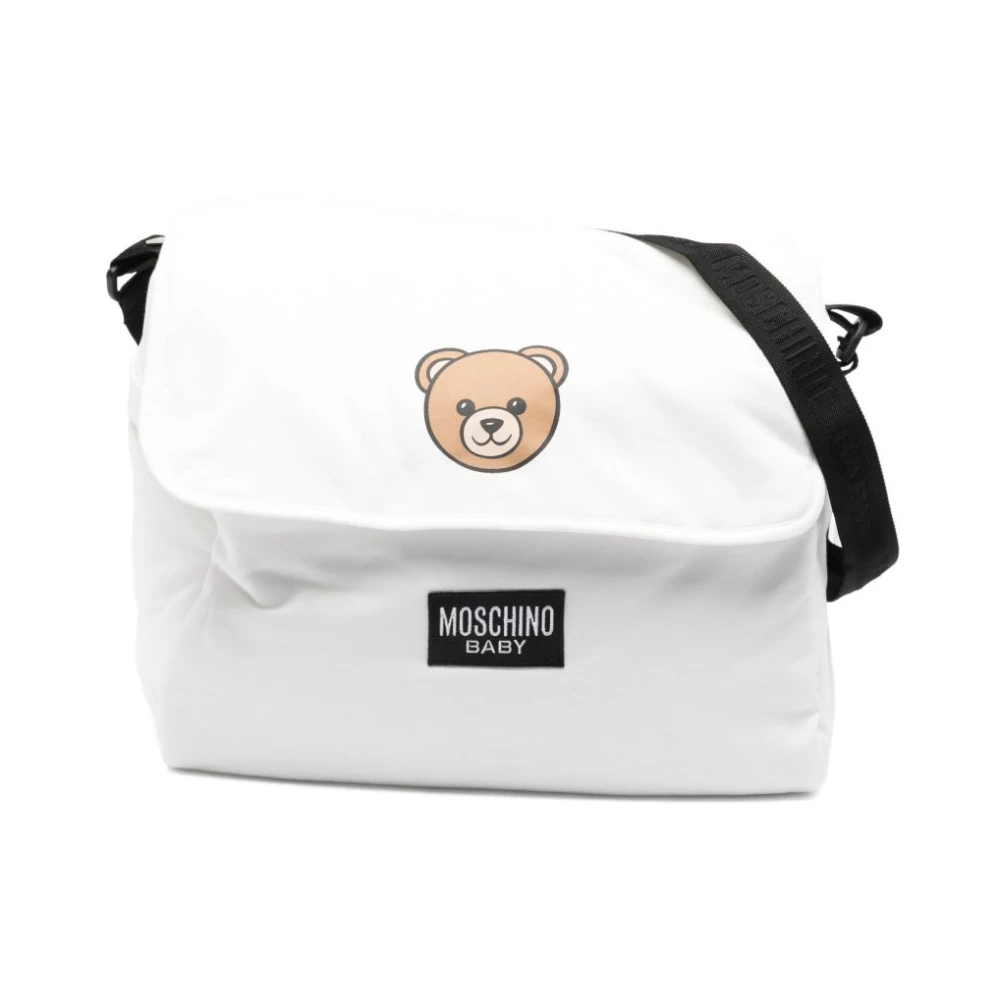 Moschino Unisex Wit Teddy Bear-Motief Luiertas