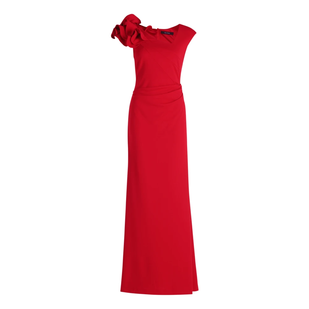 Vera Mont Elegante Avondjurk met Volant-Plooien Red Dames
