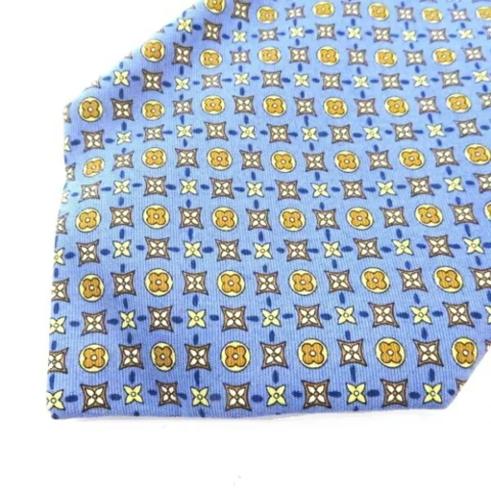 Louis Vuitton Vintage Pre-owned Silk scarves Blue Heren