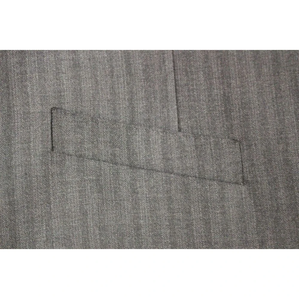 Dolce & Gabbana Elegante Grijze Gestreepte Wollen Jurk Vest Gray Heren