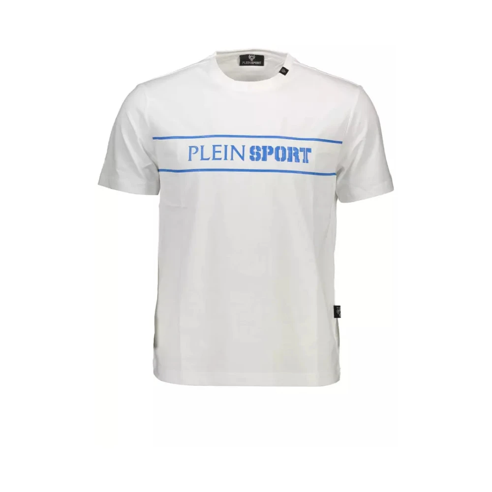 Plein Sport Vit Bomull T-Shirt med Tryck White, Herr