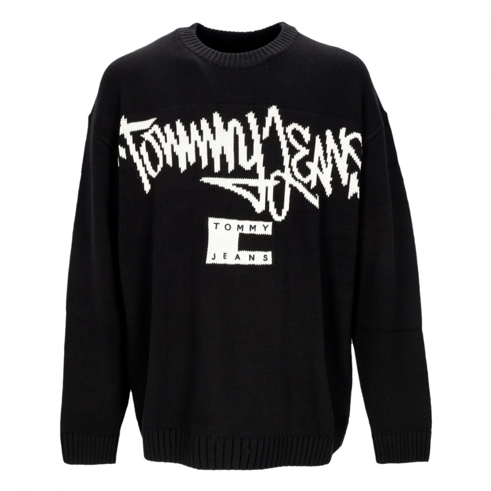 Tommy Hilfiger Relaxed Graffiti Sweater Zwart Black Heren