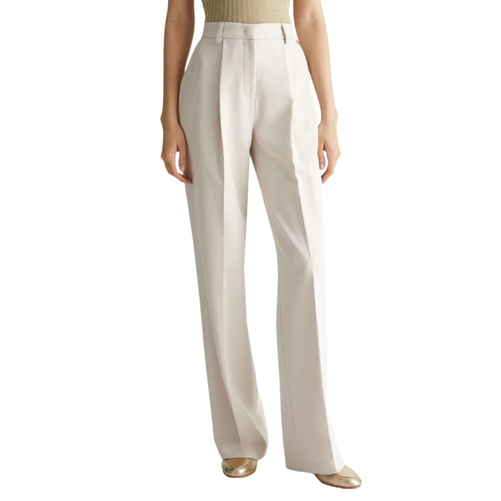 Liu Jo Grijze Palazzo Broek met Stretch Design Beige Dames