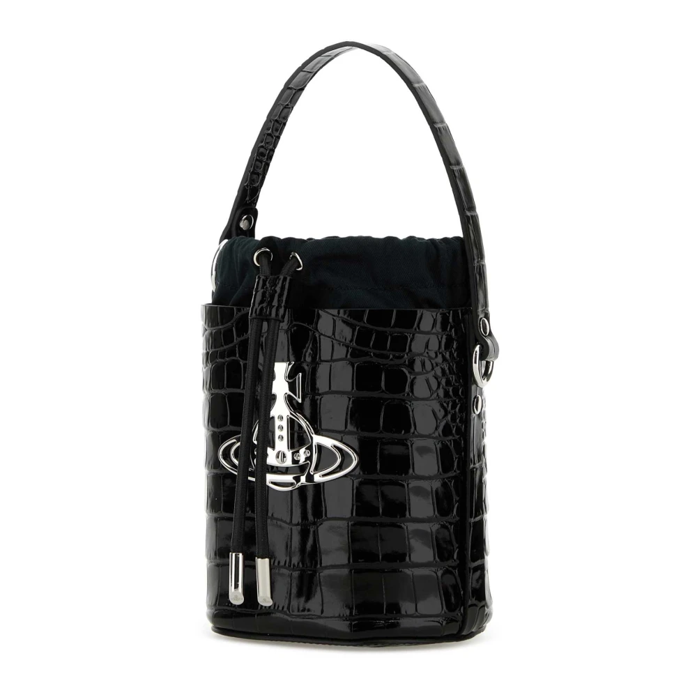 Vivienne Westwood Daisy Emmer Tas van Zwart Leer Black Dames
