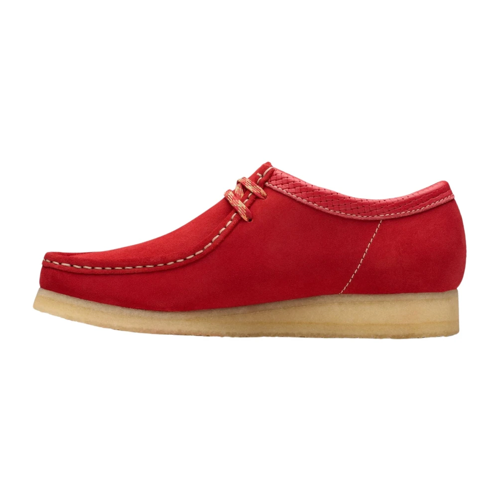 Clarks Men's Red Laced Shoes,, Suede Wallabee Trainers Size 10 Uk